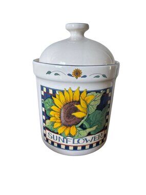 Vintage 1999 Certified International Sunflower Ceramic Canister by Susan Winget